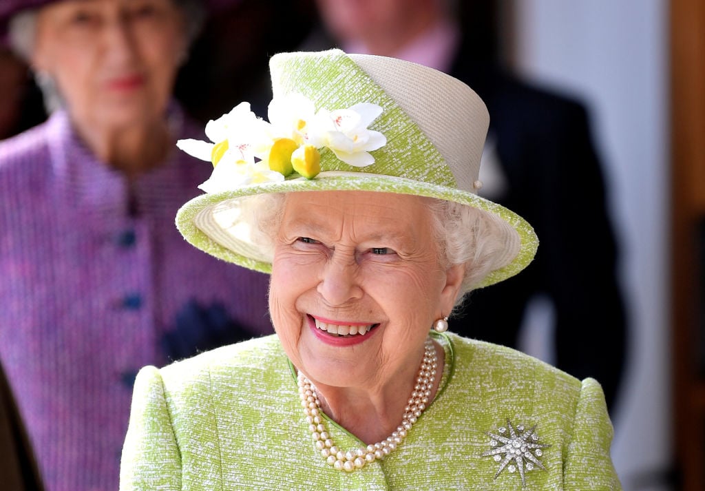 Queen Elizabeth II visits Hauser & Wirth on March 28, 2019 in Bruton, Somerset, England