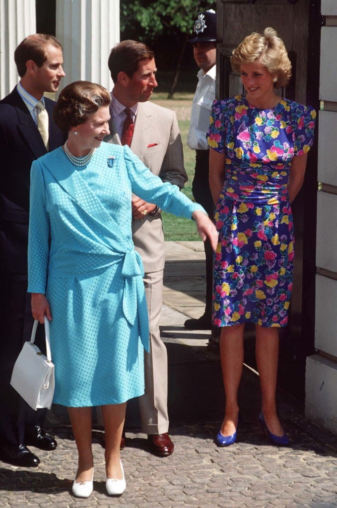 Queen Elizabeth, Prince Edward, Prince Charles, and Princess Diana