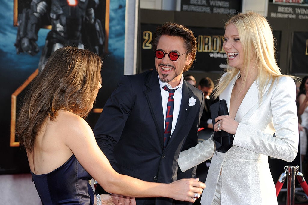 Susan Downey, Robert Downey Jr., and Gwyneth Paltrow attend the premiere of 'Iron Man 2'