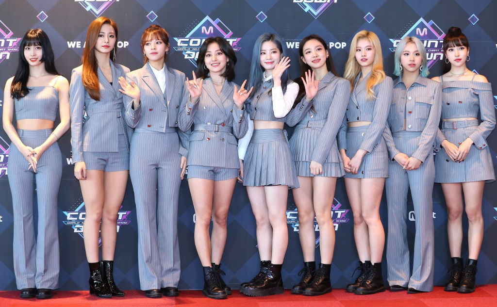 TWICE group shot before rehearsals for Mnet TV 'M Countdown', Seoul, on May 02, 2019 in Seoul, South Korea.
