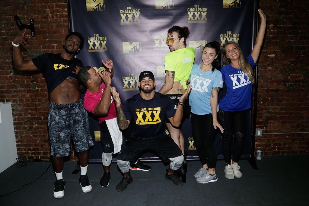 (L-R) Derrick Henry, Nelson Thomas, Cory Wharton, Chris 'Ammo' Hall, Kailah Casillas, and Jenna Compono attend 'The Challenge XXX': Ultimate Fan Experience 