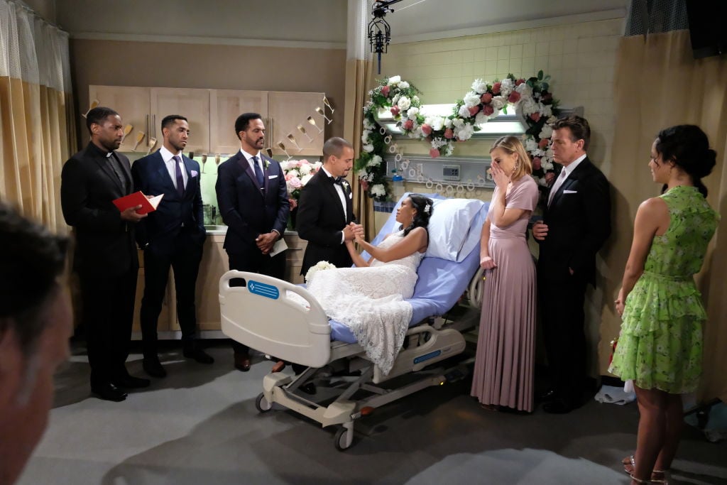 The Young and the Restless cast in a hospital room