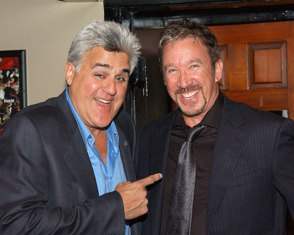 Tim Allen and Jay Leno posing for a photo at a charity event