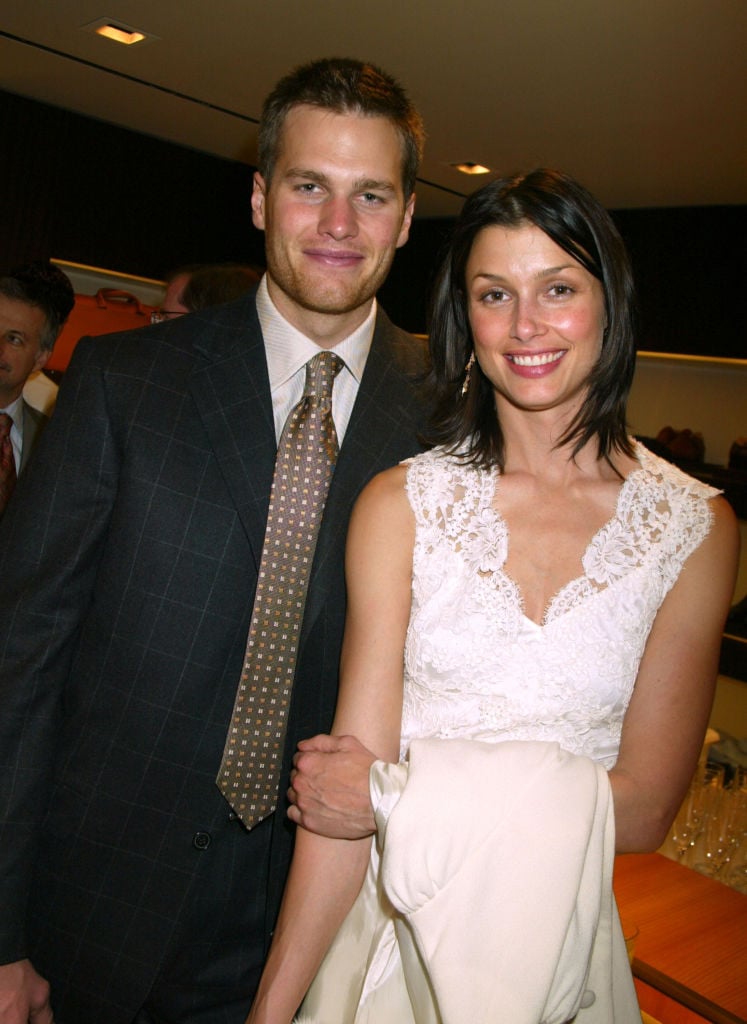 Tom Brady and Bridget Moynahan attend Ermenegildo Zegna Flagship Store Opening in 2004