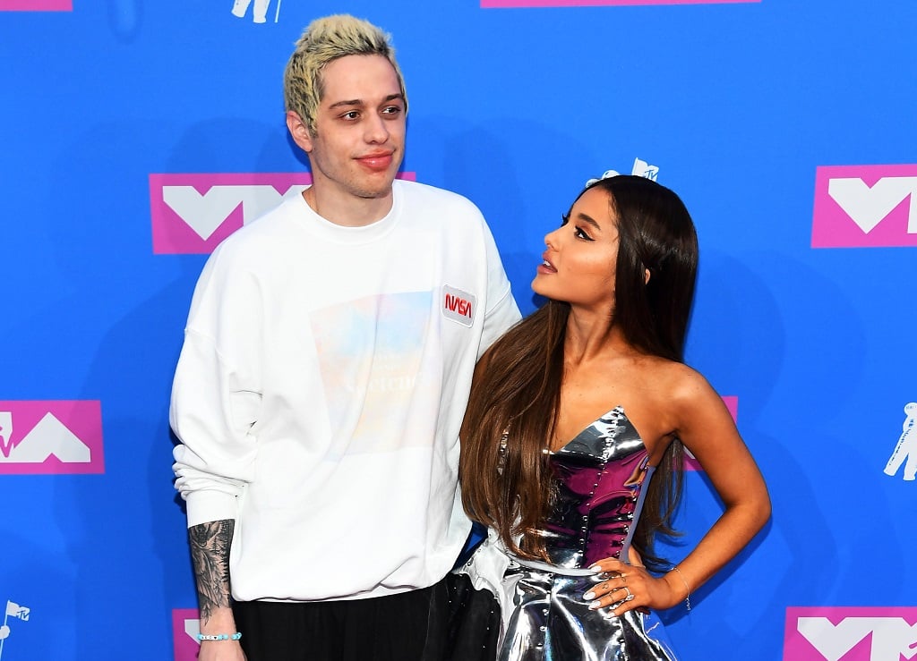 Pete Davidson and Ariana Grande attend the 2018 MTV Video Music Awards on August 20, 2018