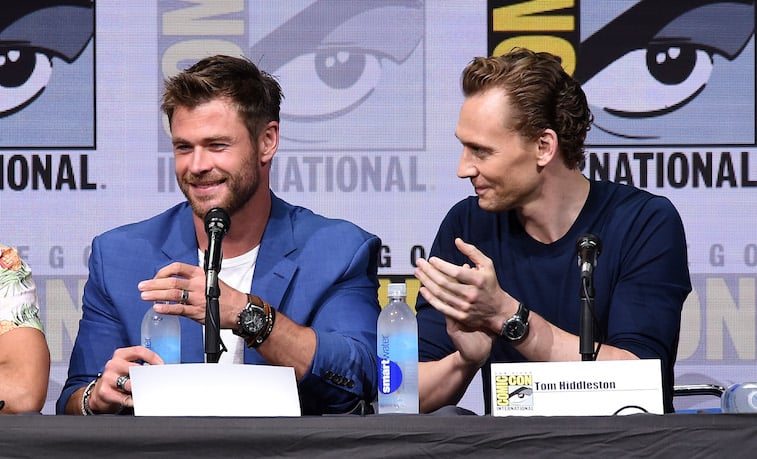 Chris Hemsworth and Tom Hiddleston