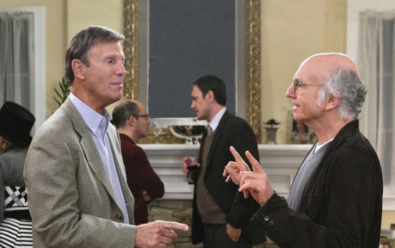 Bob Einstein and Larry David in a 'Curb Your Enthusiasm' scene