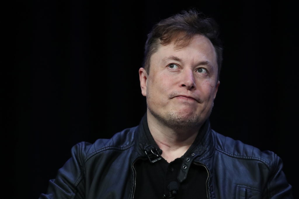 Elon Musk, founder and chief engineer of SpaceX, speaks at the 2020 Satellite Conference and Exhibition