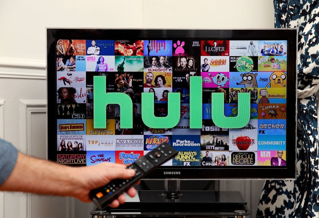Hulu logo displayed on a televison
