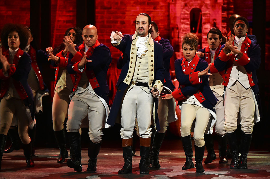 Lin-Manuel Miranda and the cast of 'Hamilton' perform onstage during the 70th Annual Tony Awards at The Beacon Theatre on June 12, 2016.