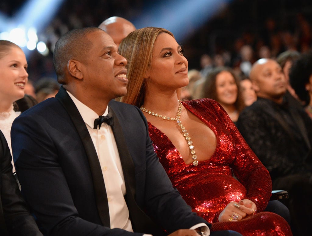 Jay-Z and Beyoncé during The 59th GRAMMY Awards at STAPLES Center on February 12, 2017 in Los Angeles, California.  