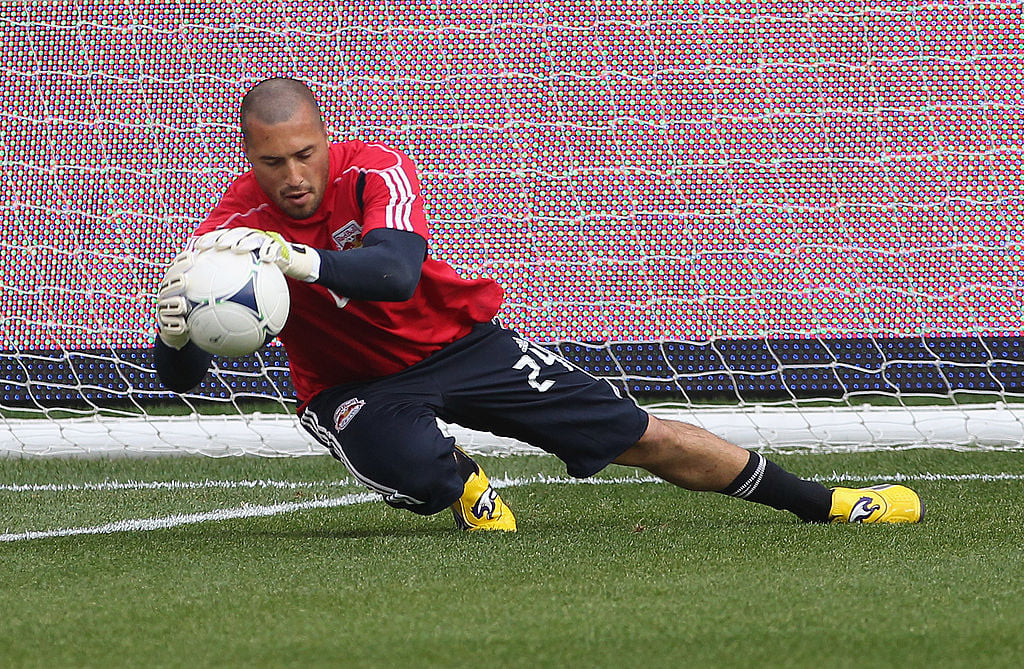 Jeremy Vuolo appesrs for the New York Red Bulls at Red Bull Arena in Harrison, New Jersey