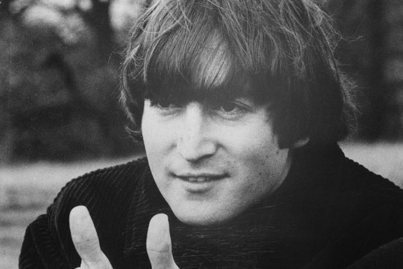 John Lennon gives the thumbs up