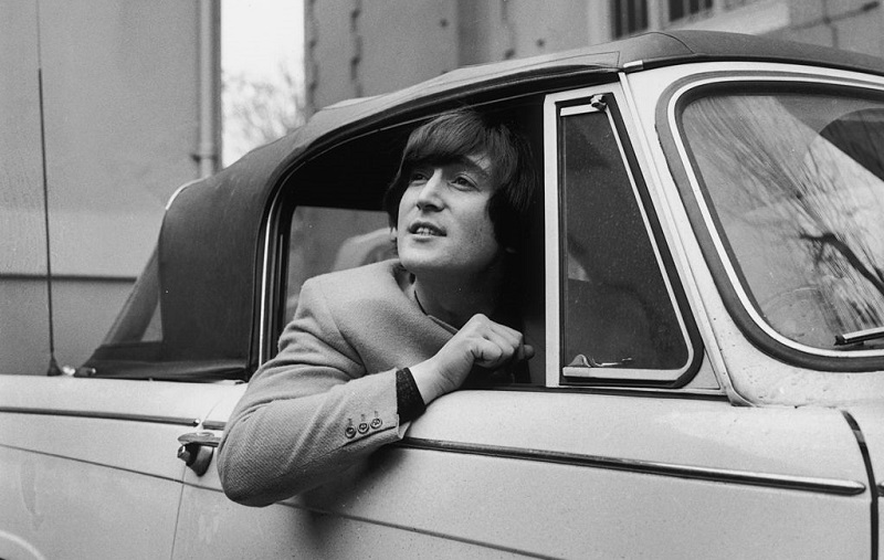 John Lennon in his car