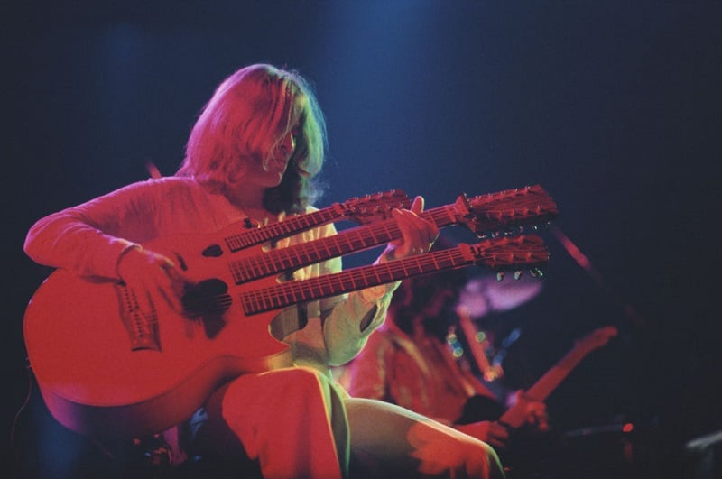 John Paul Jones on stage with Led Zeppelin