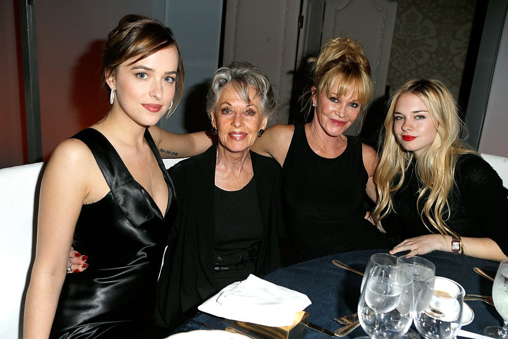 Dakota Johnson, Tippi Hedren, Melanie Griffith, and Stella Banderas at the 22nd Annual ELLE Women in Hollywood Awards on October 19, 2015.