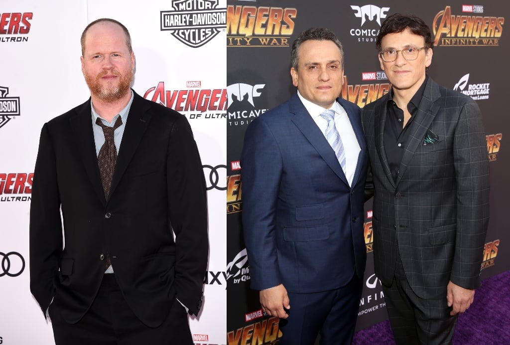 A composite image of Joss Whedon and the Russo Brothers, Joe and Anthony