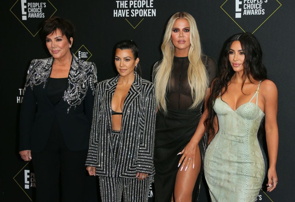 Kris Jenner, Kourtney Kardashian, Khloé Kardashian, and Kim Kardashian arrive for the 45th annual E! People's Choice Awards