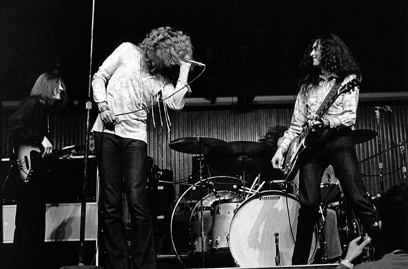 Led Zeppelin performing in Denmark in 1970
