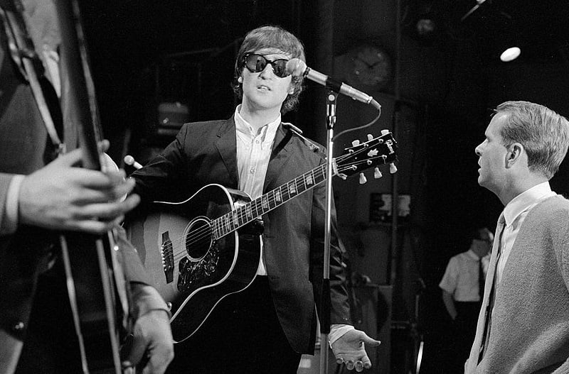 John Lennon rehearsing for 'Ed Sullivan'