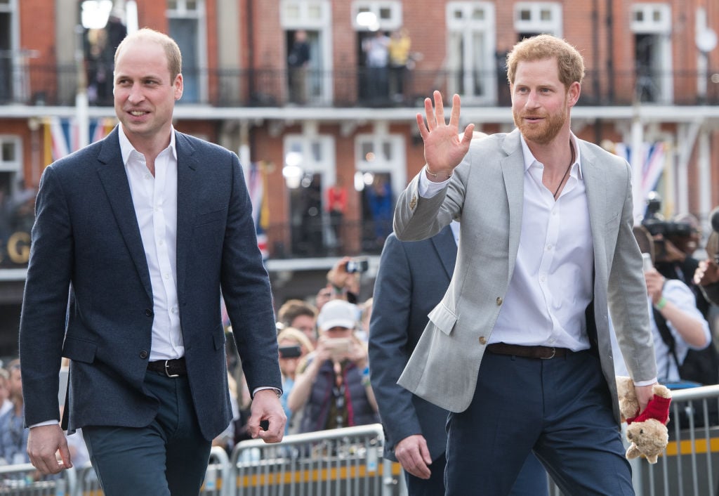 Prince Harry and Prince William meet the public in Windsor on the eve of the wedding at Windsor Castle
