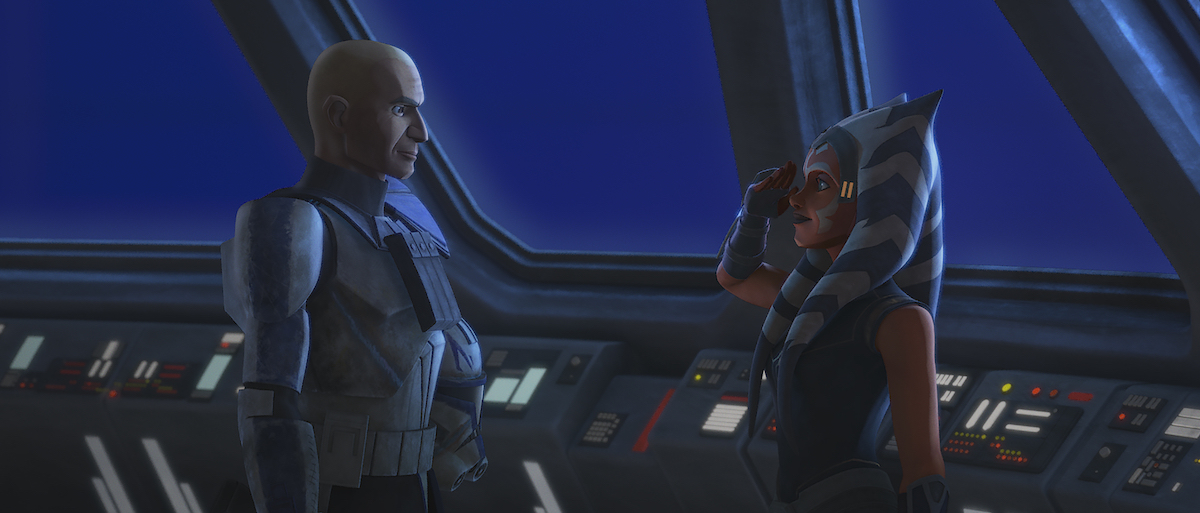 Ahsoka and Rex salute right before Order 66 takes place. 