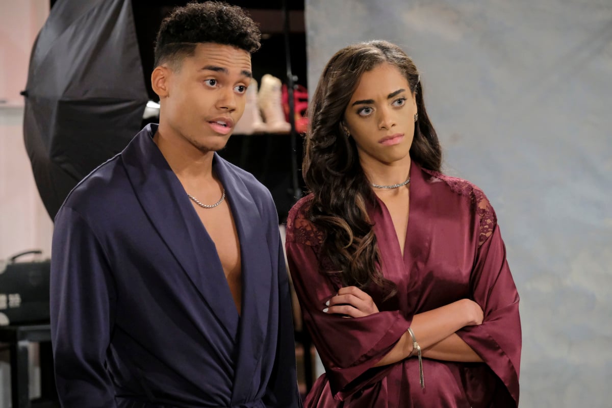 Adain Bradley and Kiara Barnes on 'The Bold and the Beautiful' in 2018