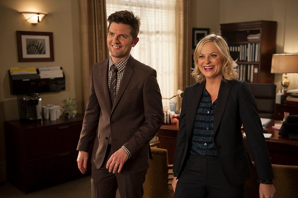 Parks and Rec cast memebers Adam Scott and Amy Poehler