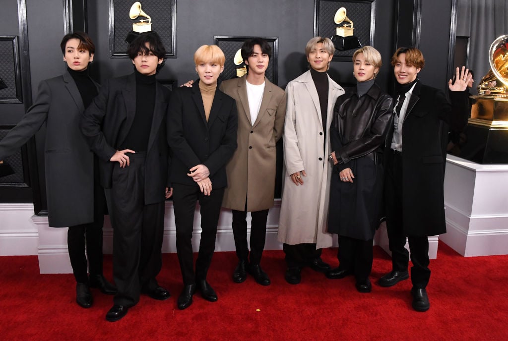 BTS arrives at the 62nd Annual GRAMMY Awards at Staples Center on January 26, 2020 in Los Angeles, California. 