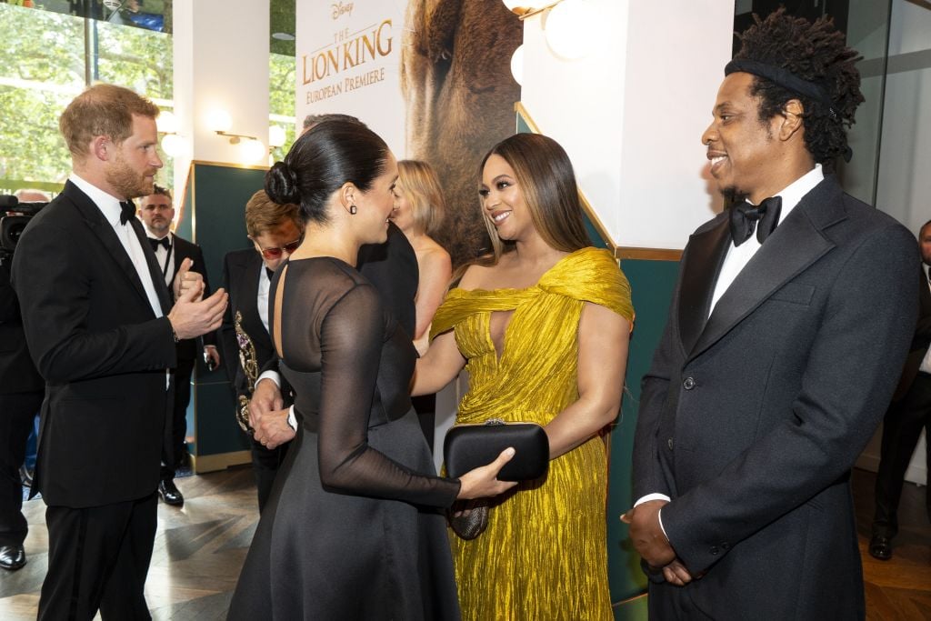 Britain's Prince Harry, Duke of Sussex and Britain's Meghan, Duchess of Sussex meet Beyoncé and Jay-Z