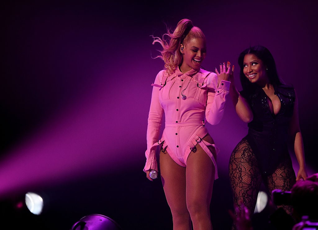 Beyoncé and Nicki Minaj performing together in 2015