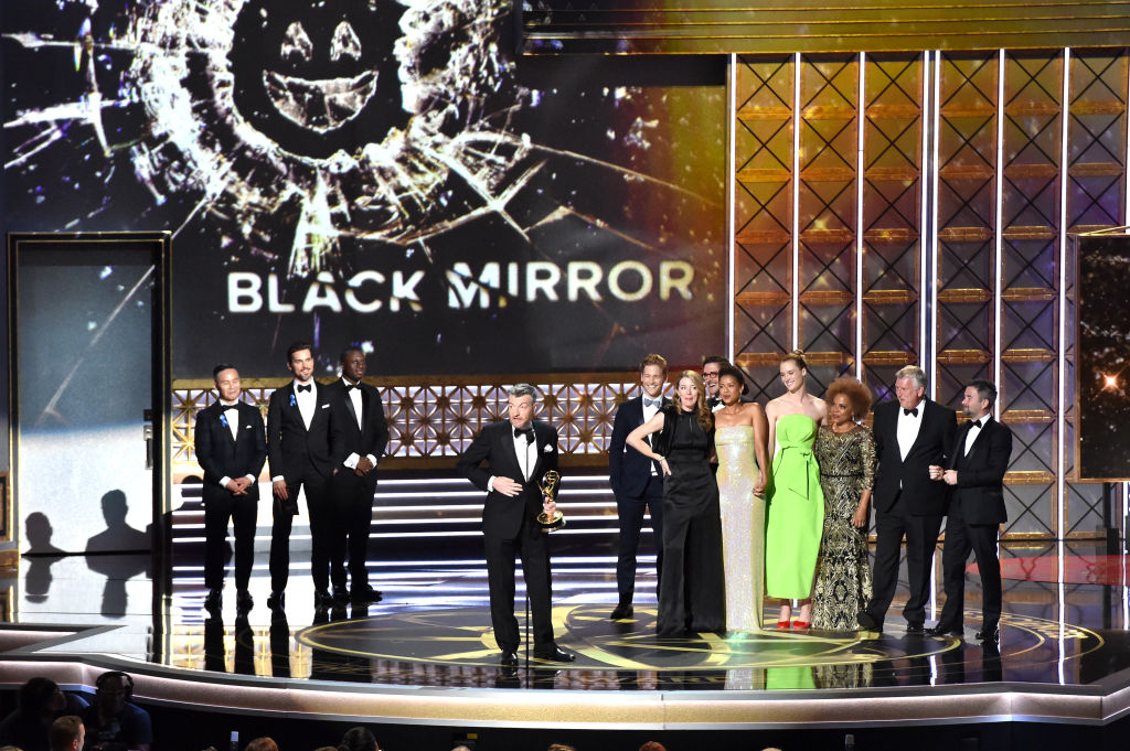 The cast and crew of 'Black Mirror' at the Emmy Awards