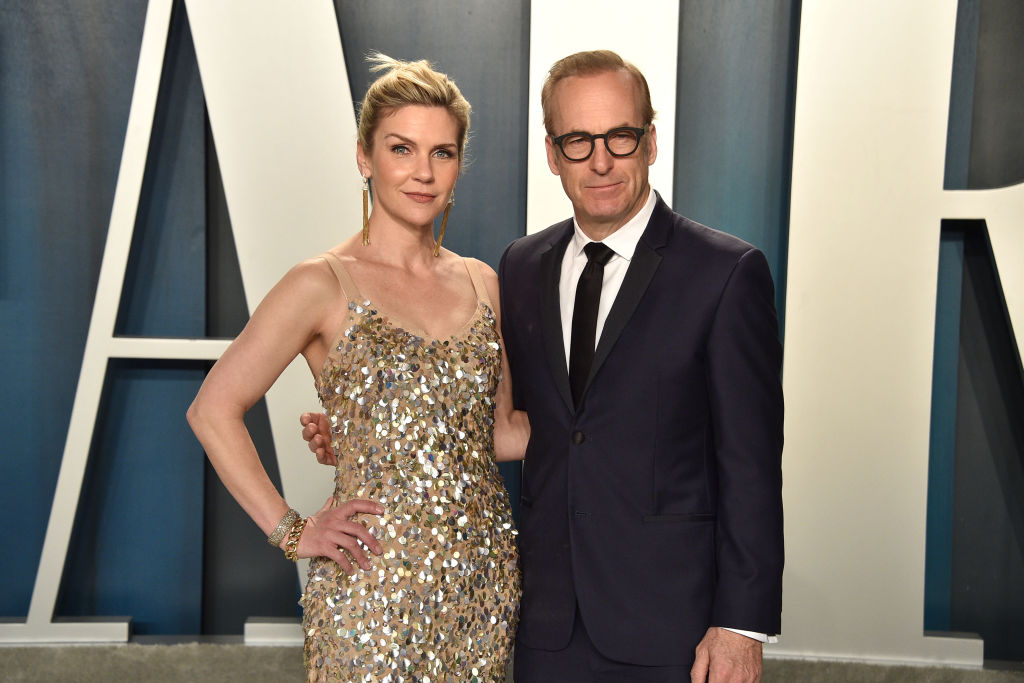 Rhea Seehorn and Bob Odenkirk at Vanity Fair Oscar Party