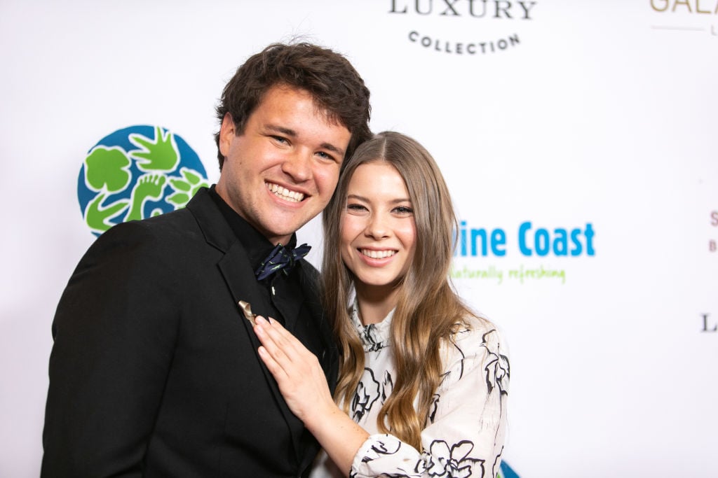 Chandler Powell and Bindi Irwin attend the Steve Irwin Gala Dinner at SLS Hotel