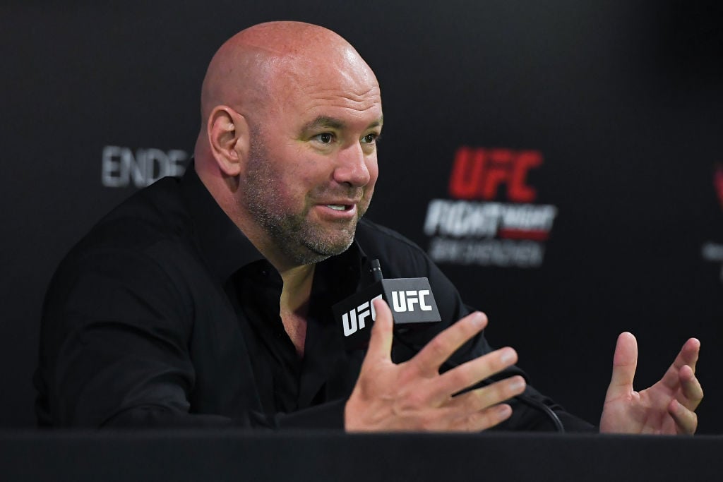 UFC President Dana White attends the press conference after the UFC Fight Night event at Shenzhen Universiade Sports Centre