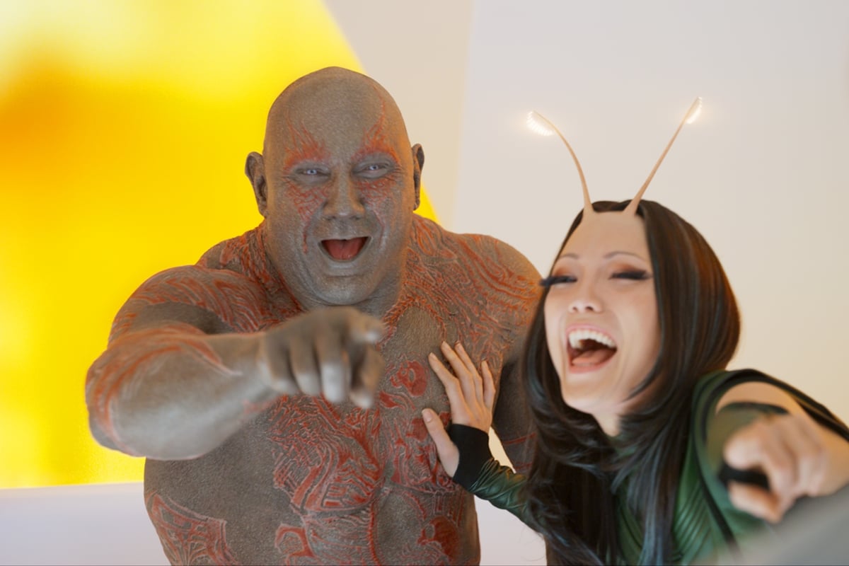 Dave Bautista and Pom Klementieff