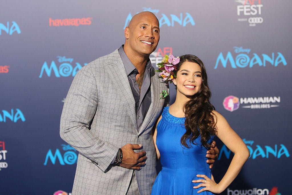 Dwayne Johnson and Auli'i Cravalho arrive at the AFI FEST 2016