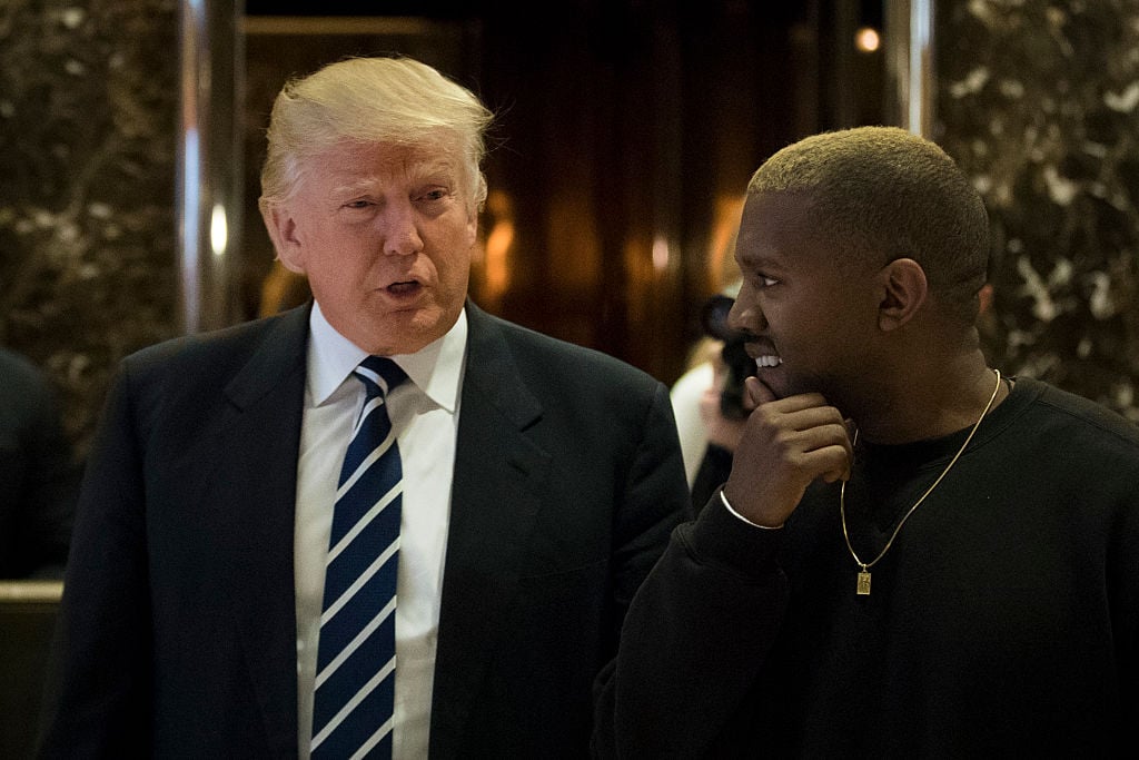 Donald Trump and Kanye West at a meeting in December 2016