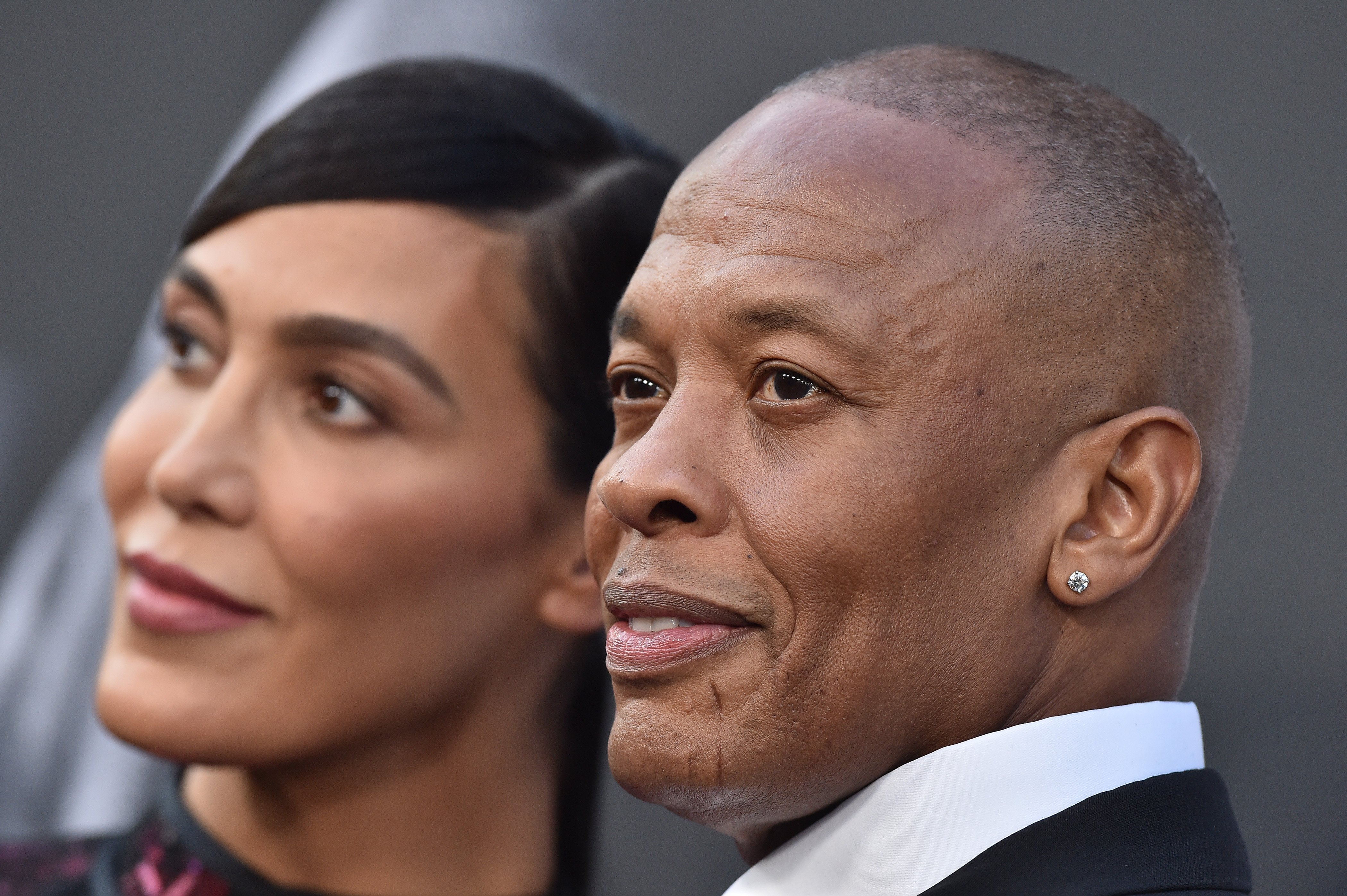 Dr. Dre and Nicole Young on the red carpet