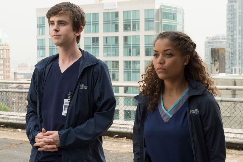 Freddie Highmore and Antonia Thomas on the set of The Good Doctor | Jeff Weddell/Walt Disney Television via Getty Images