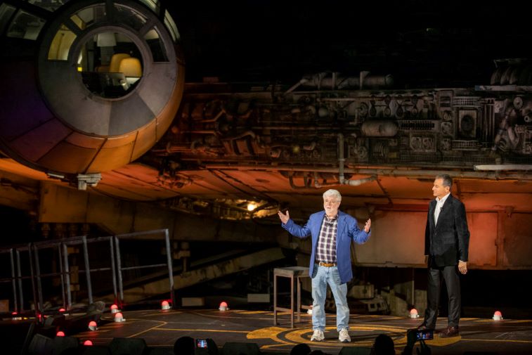 George Lucas, 'Star Wars' creator and Bob Iger, CEO of the Walt Disney Company