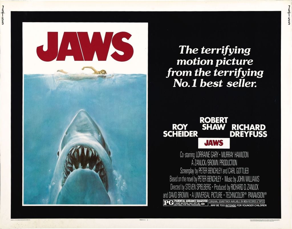 Promotional poster for 'Jaws,' 1975