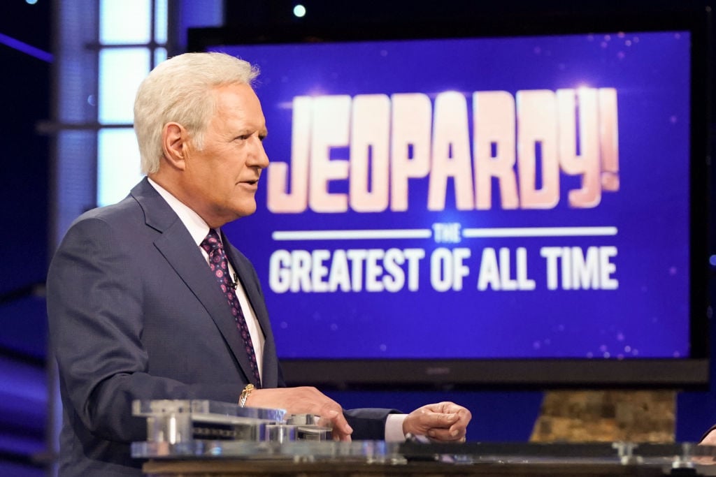 Alex Trebek on the set of 'Jeopardy!'