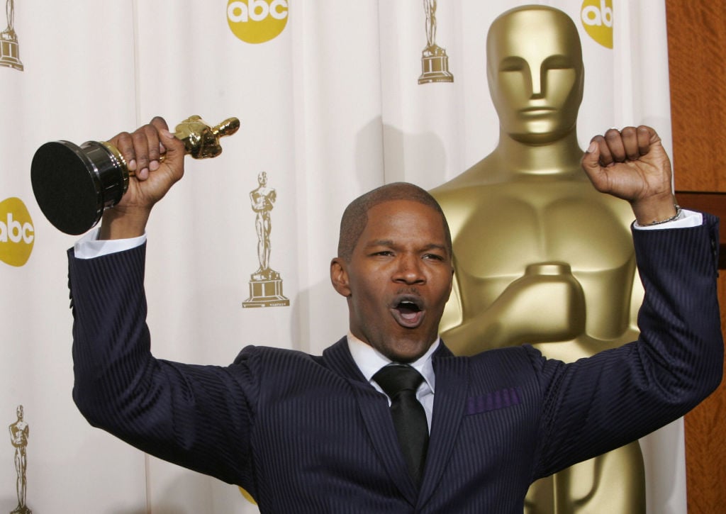 Jamie Foxx in 2005 with his Oscar for 'Ray'