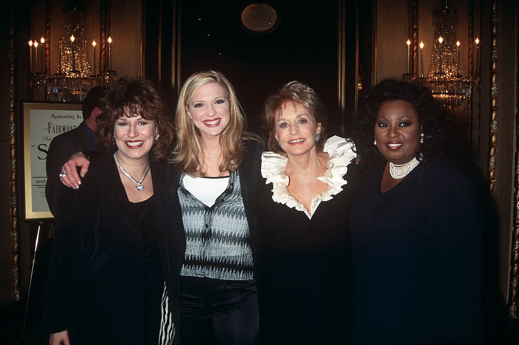 'The View' panelists of 1998 USA: Joy Behar, Debbie Matenopoulos, Barbara Walters, and Star Jones: Joy 
