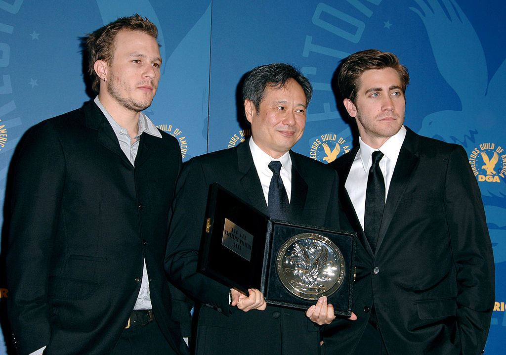 Heath Ledger, Ang Lee, nominee Outstanding Directorial Achievement in Feature Film for 'Brokeback Mountain,'  and Jake Gyllenhaal during the 58th Annual Directors Guild of America Awards