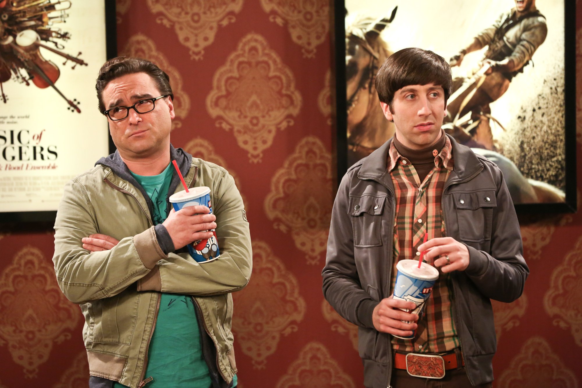 Leonard Hofstadter and Howard Wolowitz at a movie theater