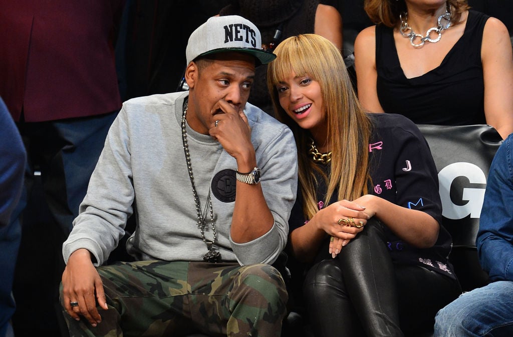 Jay-Z bei einem Nets-Spiel mit seiner Frau Beyoncé