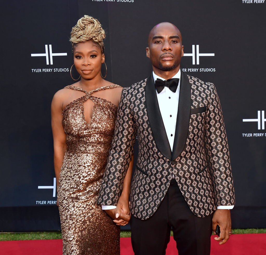 Jessica Gadsden and Charlamagne Tha God at an event