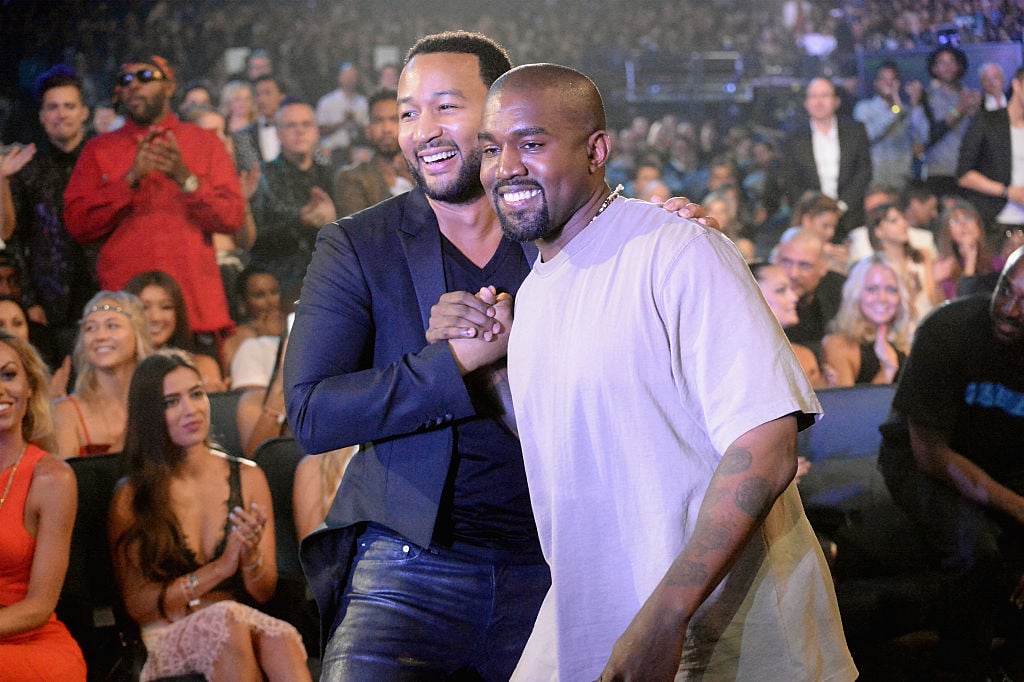 John Legend and Kanye West at the 2015 MTV Video Music Awards